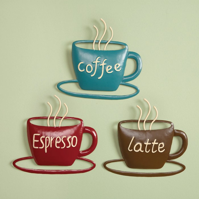 Coffee cup wall art decor