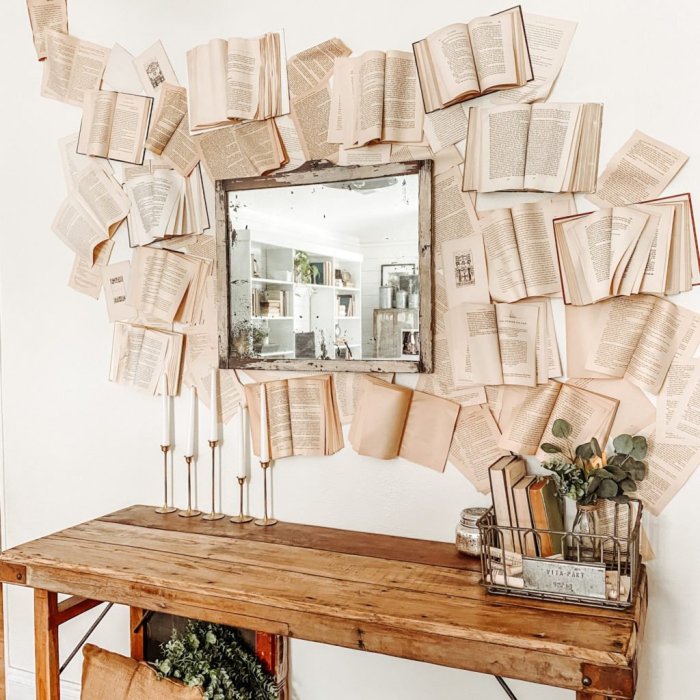 Book art wall decor