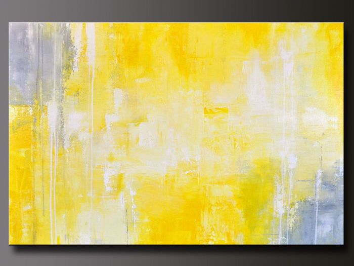 Blue and yellow art wall decor