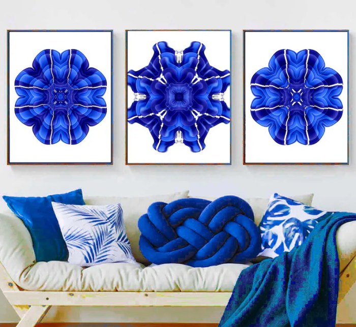 Blue wall art decor